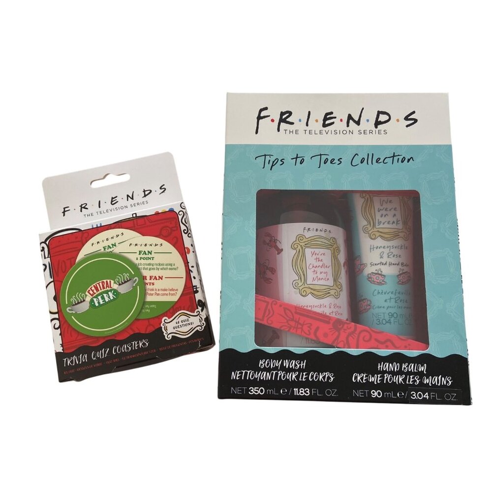 Friends TV Show Gift Set Featuring Tips To Toes Body Wash & Hand Balm + Trivia Q